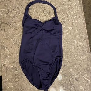 Motionwear Navy Blue Halter Leotard - Size XS